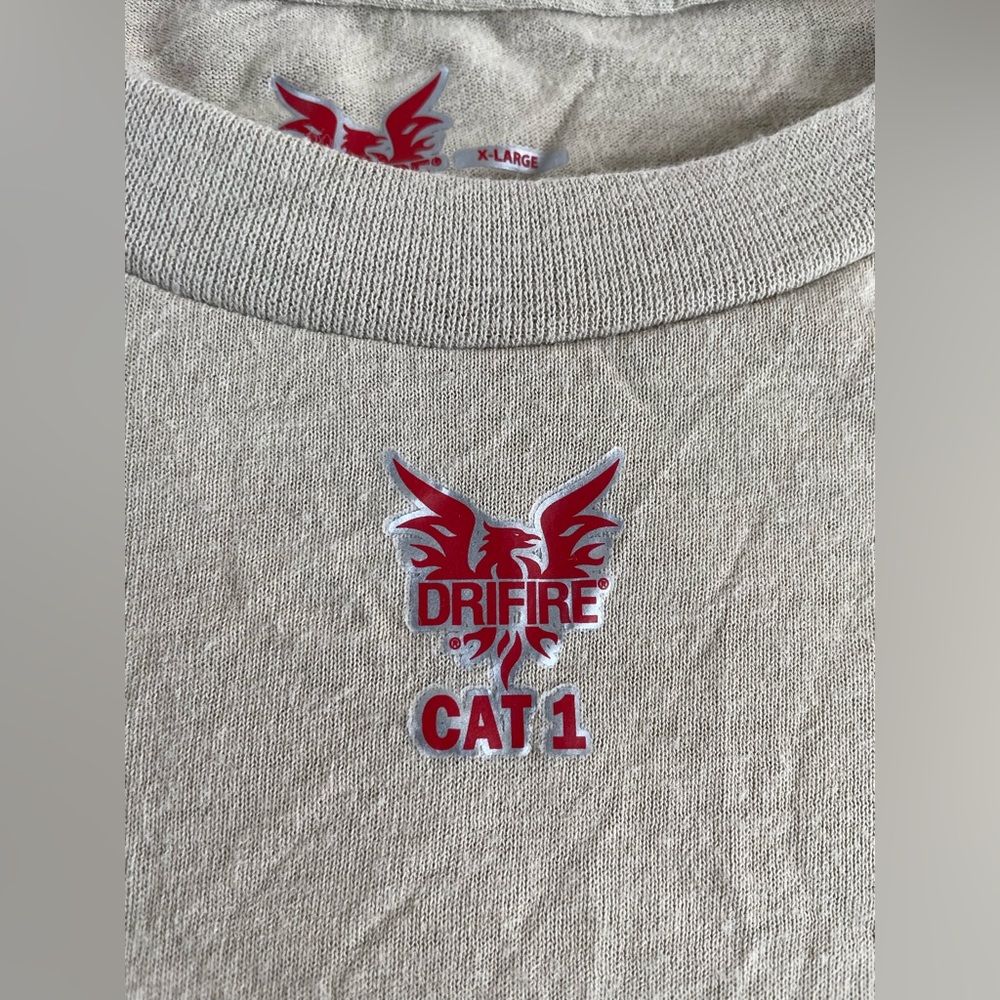 Drifire T Shirt Mens Sz XL Beige FR Work Fire Flame Resistant Long Sleeve Cat 1 - Picture 3 of 14